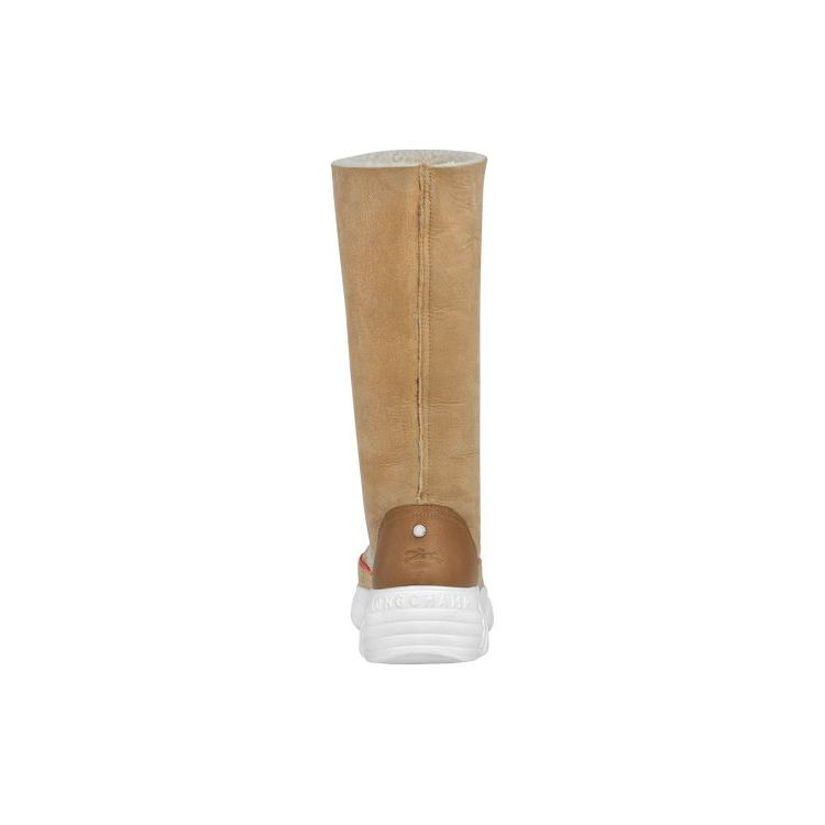 Bottes Longchamp Cuir Beige | 07285-HYIE