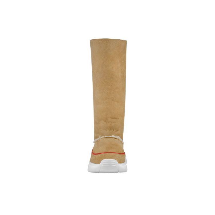 Bottes Longchamp Cuir Beige | 07285-HYIE