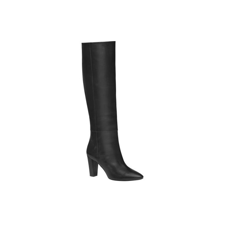 Bottes Longchamp Talons Cuir Noir | 57843-TADX