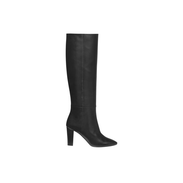 Bottes Longchamp Talons Cuir Noir | 57843-TADX