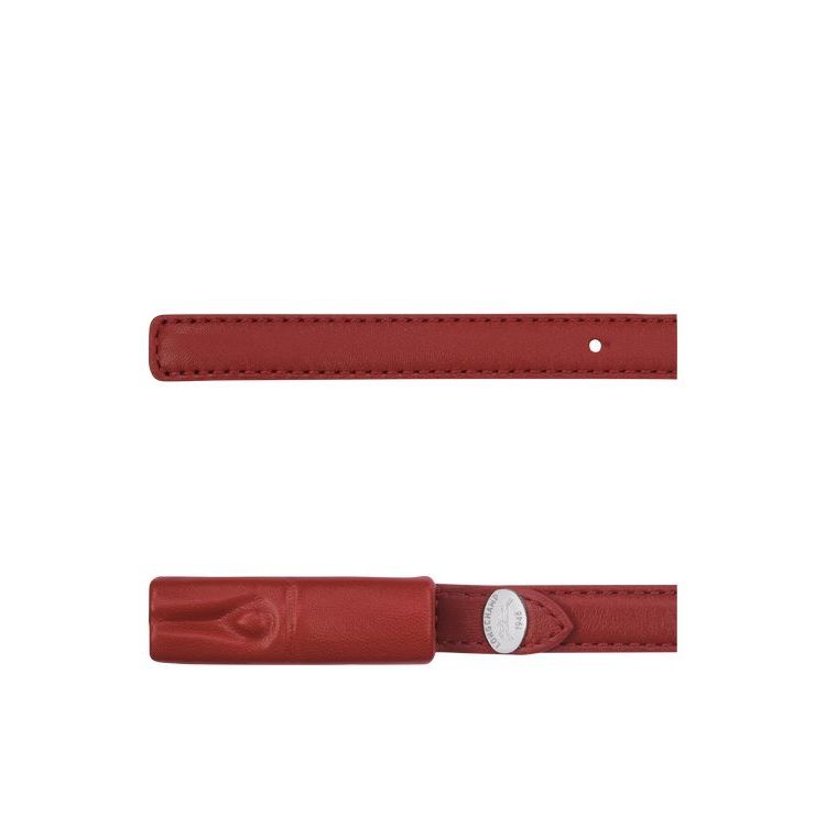 Ceintures Longchamp Cuir Rouge | 69458-QWRF