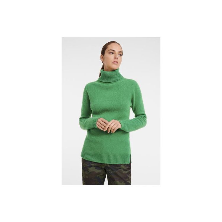 Chemisier Longchamp Turtleneck Pull Laine Vert | 24618-ABOR