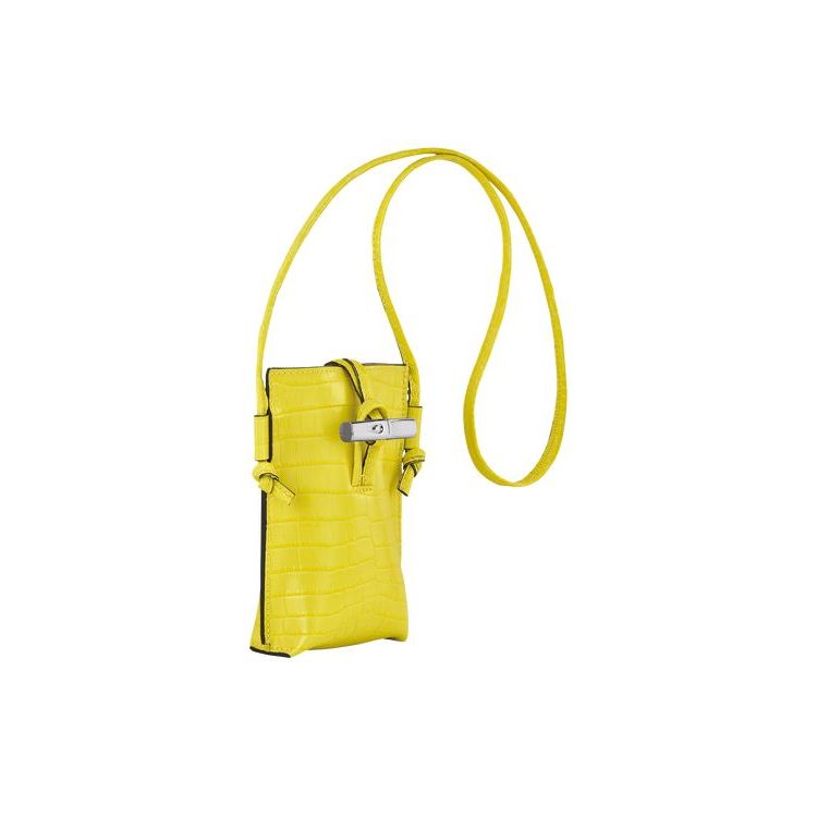 Coque Longchamp With Dentelle Cuir Citron | 94306-CVYL