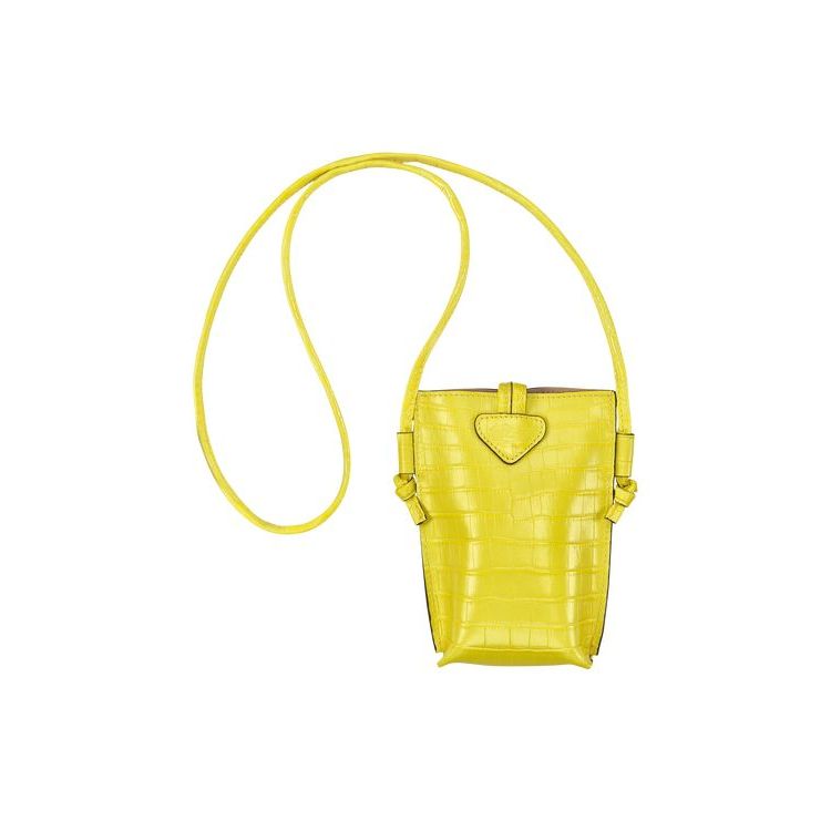 Coque Longchamp With Dentelle Cuir Citron | 94306-CVYL