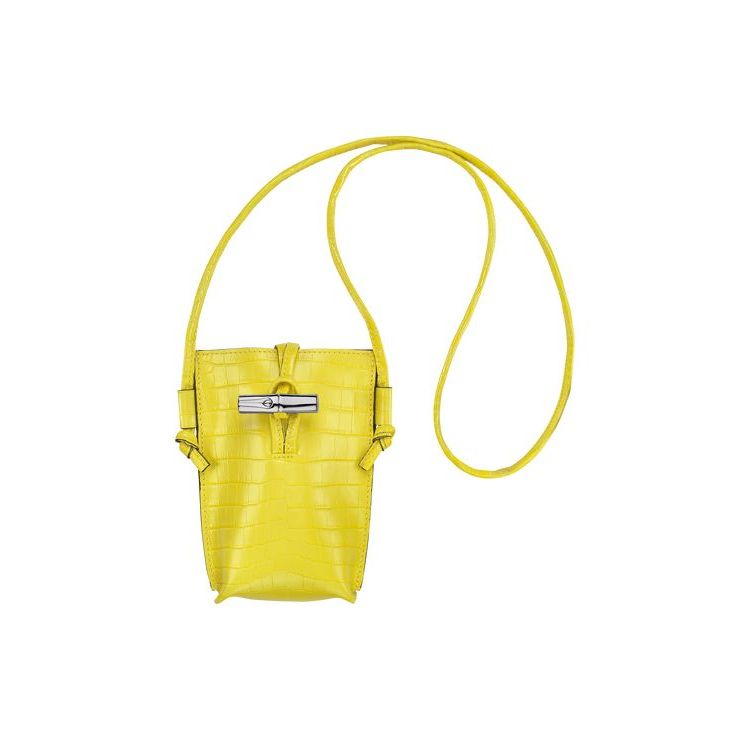 Coque Longchamp With Dentelle Cuir Citron | 94306-CVYL