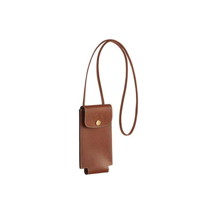 Coque Longchamp With Dentelle Cuir Marron | 94716-ROGM