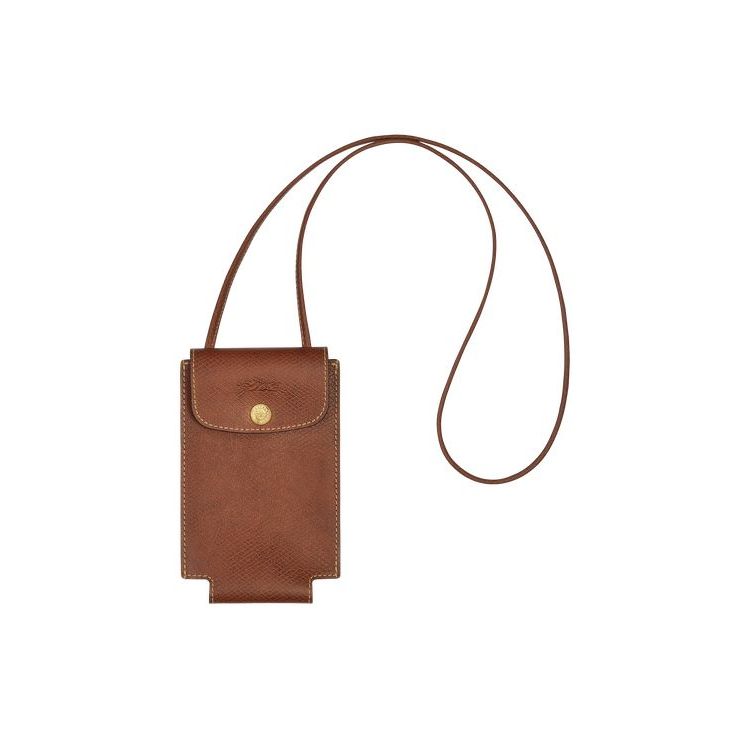 Coque Longchamp With Dentelle Cuir Marron | 94716-ROGM