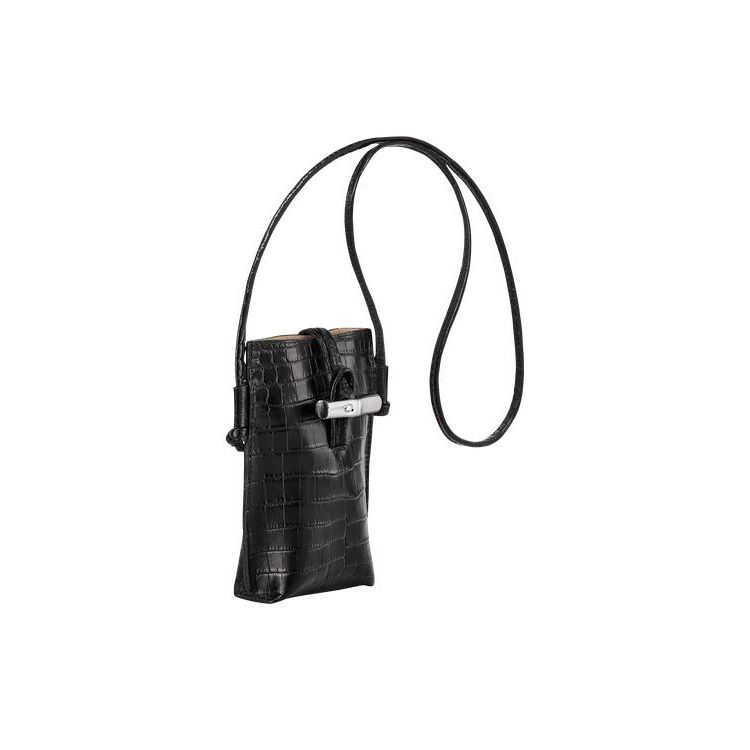 Coque Longchamp With Dentelle Cuir Noir | 34821-HWMV