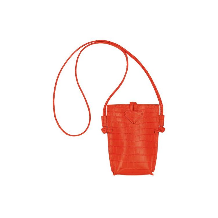 Coque Longchamp With Dentelle Cuir Orange | 17538-APME