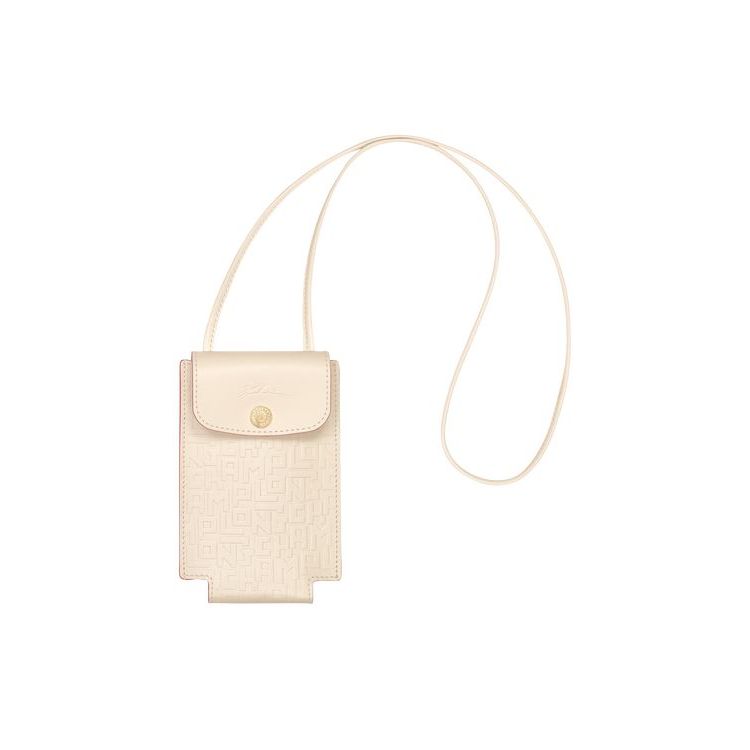 Coque Longchamp With Dentelle Ecru Cuir Beige | 74908-TJLG