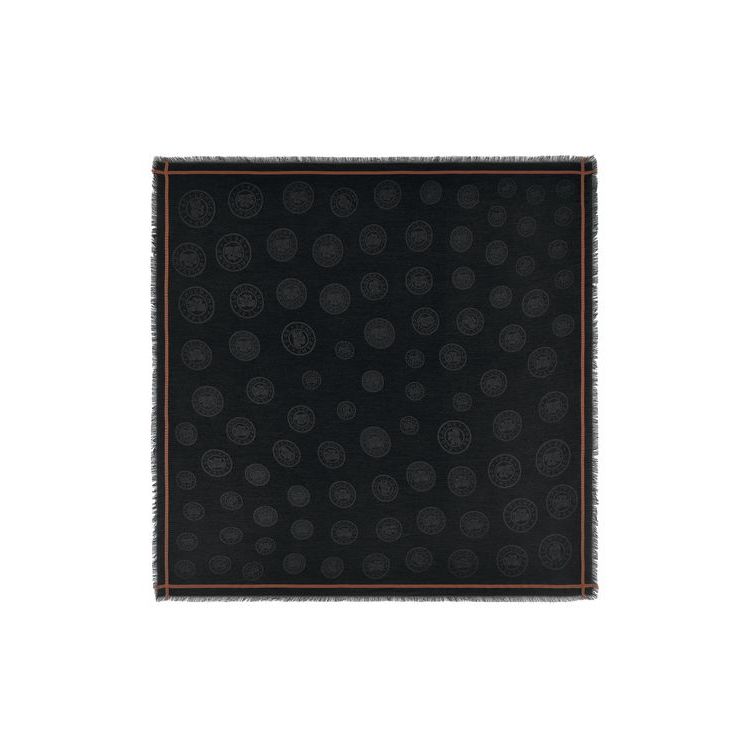 Echarpes Longchamp Shawl Coton Noir | 53086-PGTZ