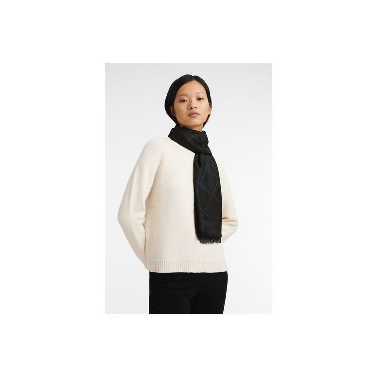 Echarpes Longchamp Shawl Silk Blend Noir | 02678-WXEV