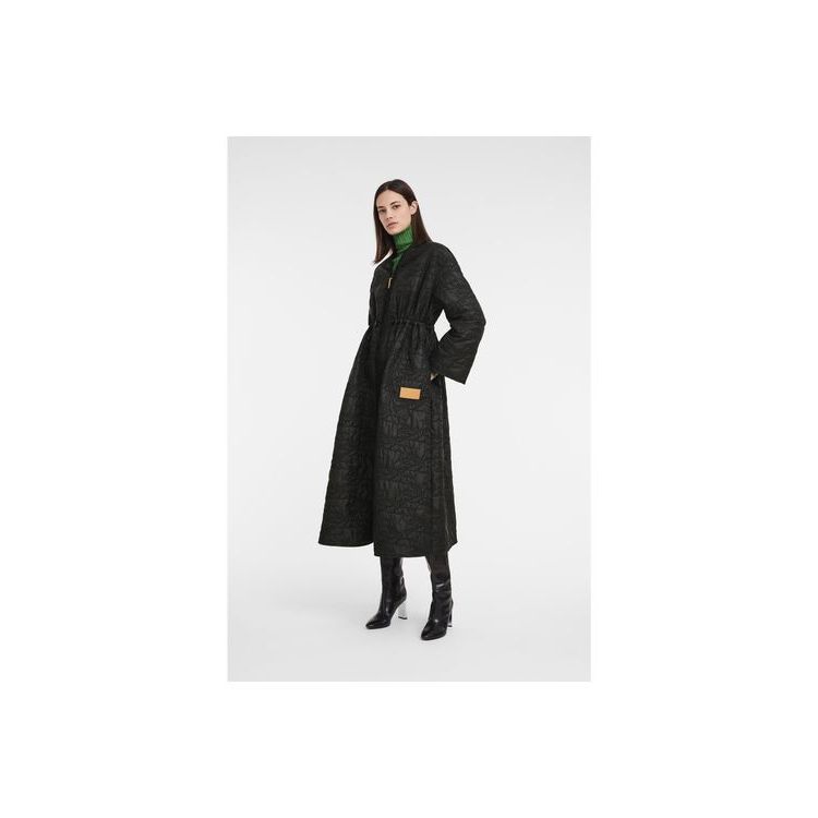 Manteaux Longchamp Long Puffer Other Noir | 24605-VKLE