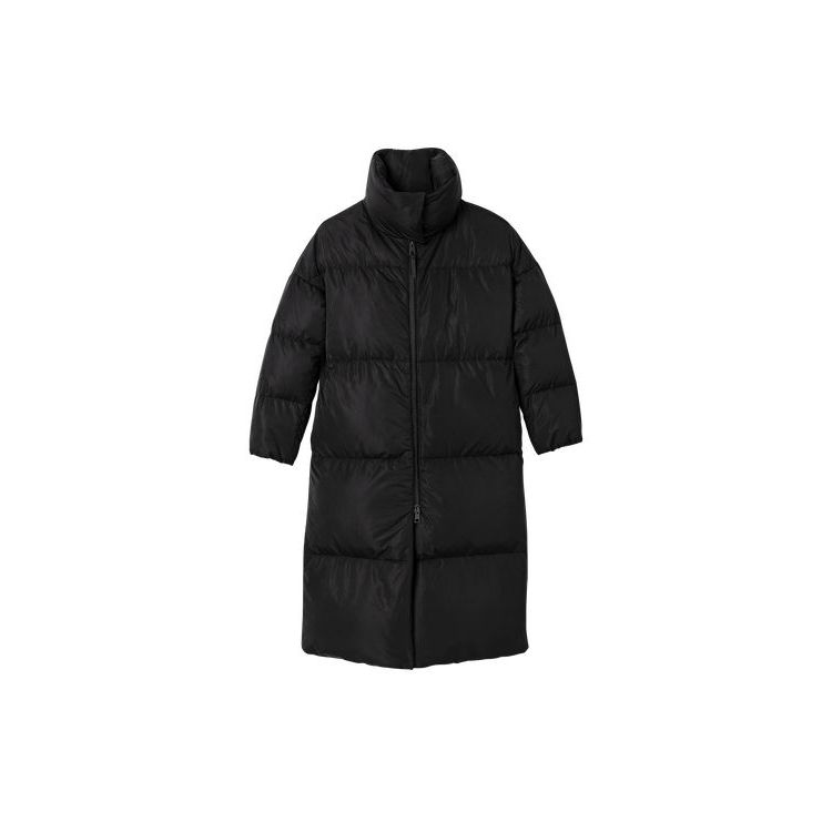 Manteaux Longchamp Long Puffer Synthétique Fibres Noir | 74301-NCLV