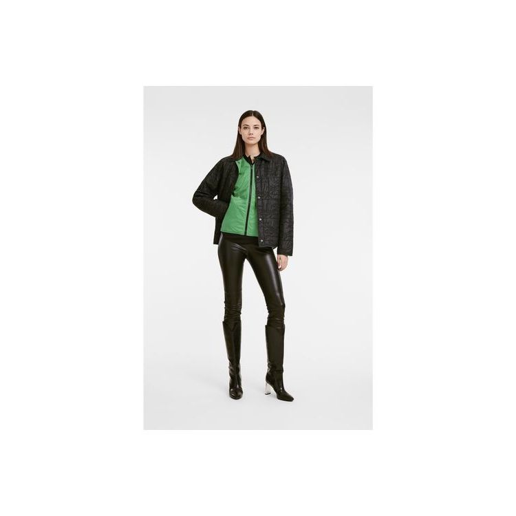 Manteaux Longchamp Reversible Vest Other Noir Vert | 48367-DNKE