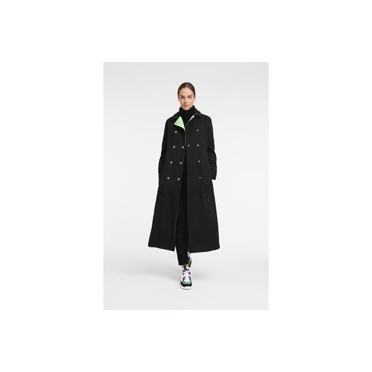 Manteaux Longchamp Trench Coton Noir | 60598-MKSO