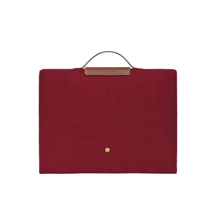 New Longchamp Briefcase S Recycled canvas Rouge | 04976-FJGK