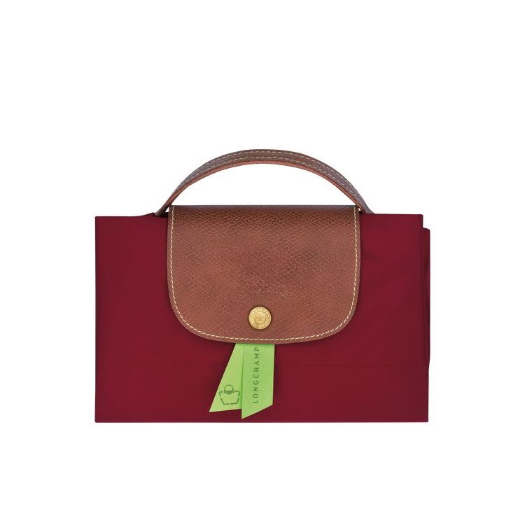 New Longchamp Briefcase S Recycled canvas Rouge | 04976-FJGK