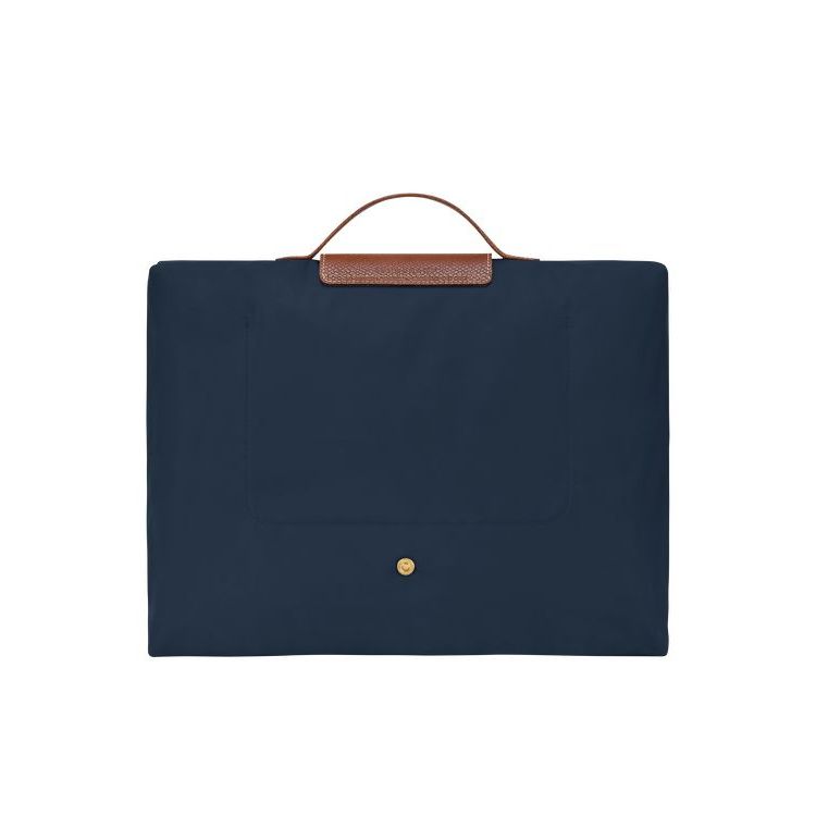 New Longchamp Briefcase S Recycled canvas Bleu Marine | 36872-QGVB