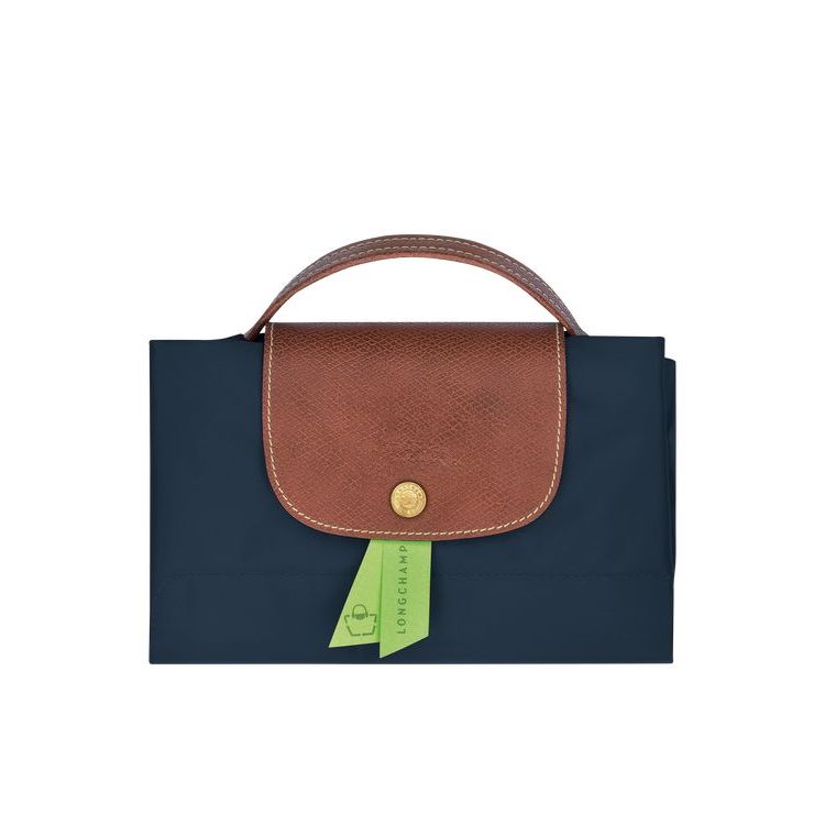 New Longchamp Briefcase S Recycled canvas Bleu Marine | 36872-QGVB