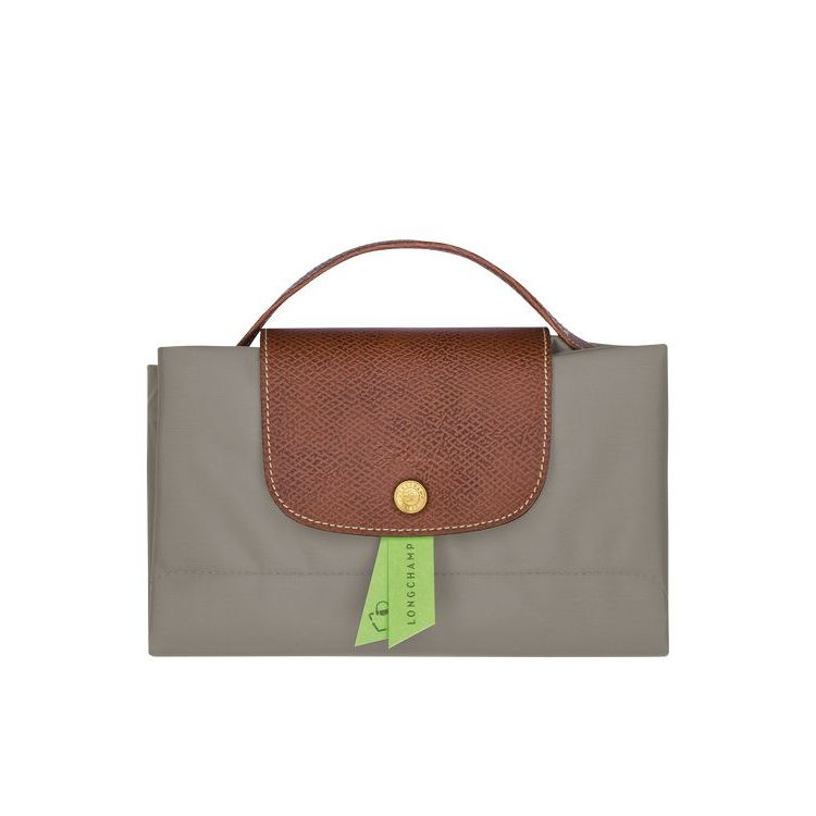 New Longchamp Briefcase S Turtledove Recycled canvas Grise | 05794-SKJE