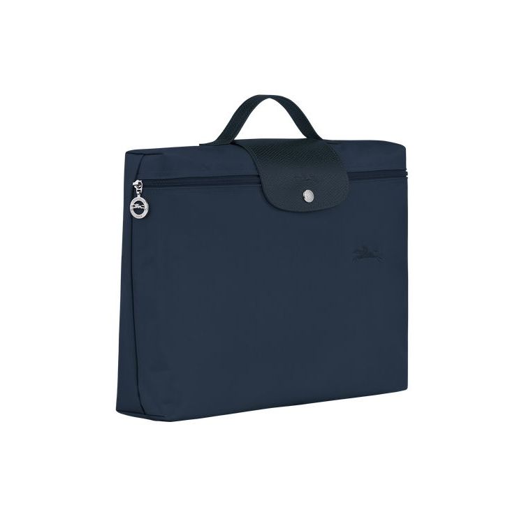 New Longchamp Folder Recycled canvas Bleu Marine | 79643-UBDC