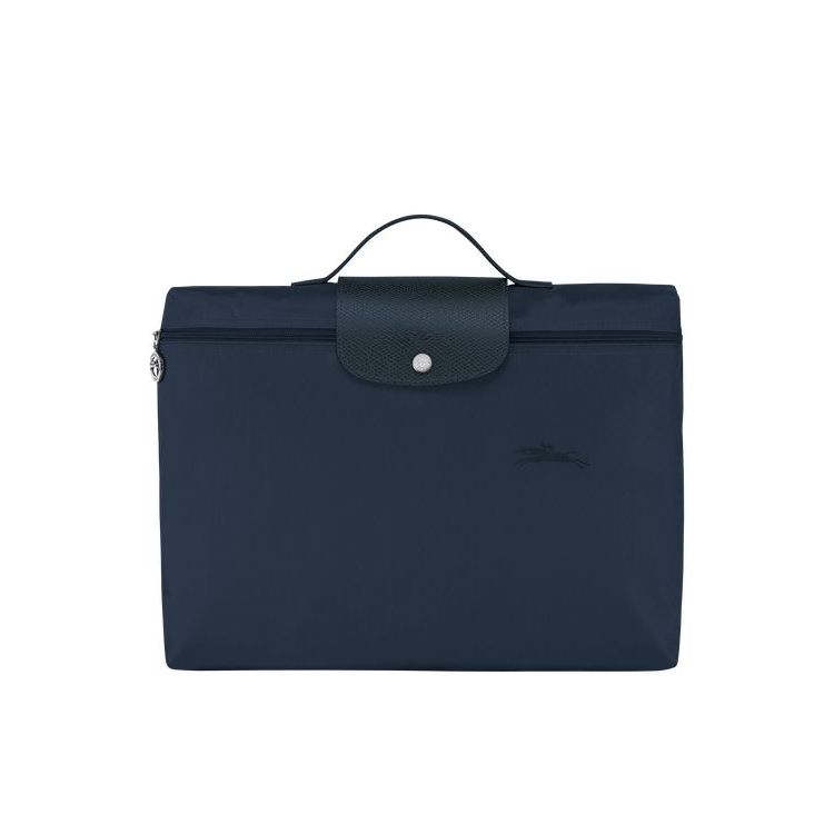 New Longchamp Folder Recycled canvas Bleu Marine | 79643-UBDC