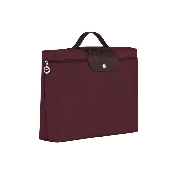 New Longchamp Folder Recycled canvas Bordeaux | 37468-OFJE