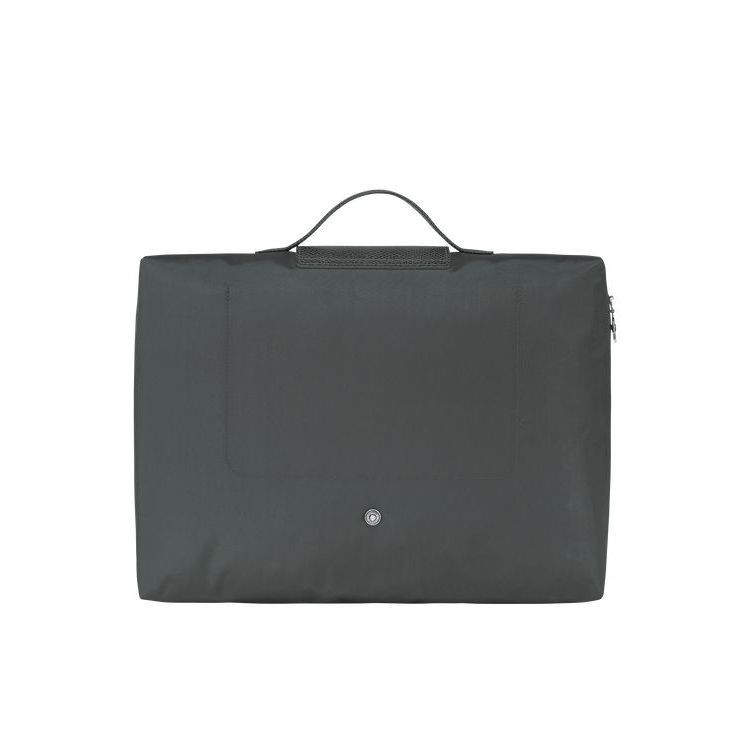 New Longchamp Folder Recycled canvas Grise Foncé | 74023-XFID