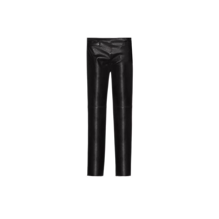 Pantalon Longchamp Trousers Cuir Noir | 81530-CGTN