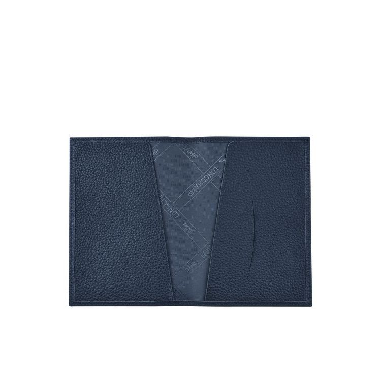 Pochettes Longchamp Passport Cover Cuir Bleu Marine | 27310-SICV