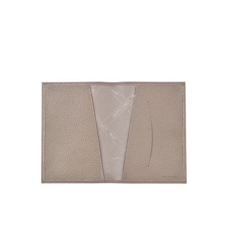 Pochettes Longchamp Passport Cover Turtledove Cuir Grise | 21407-GYTK