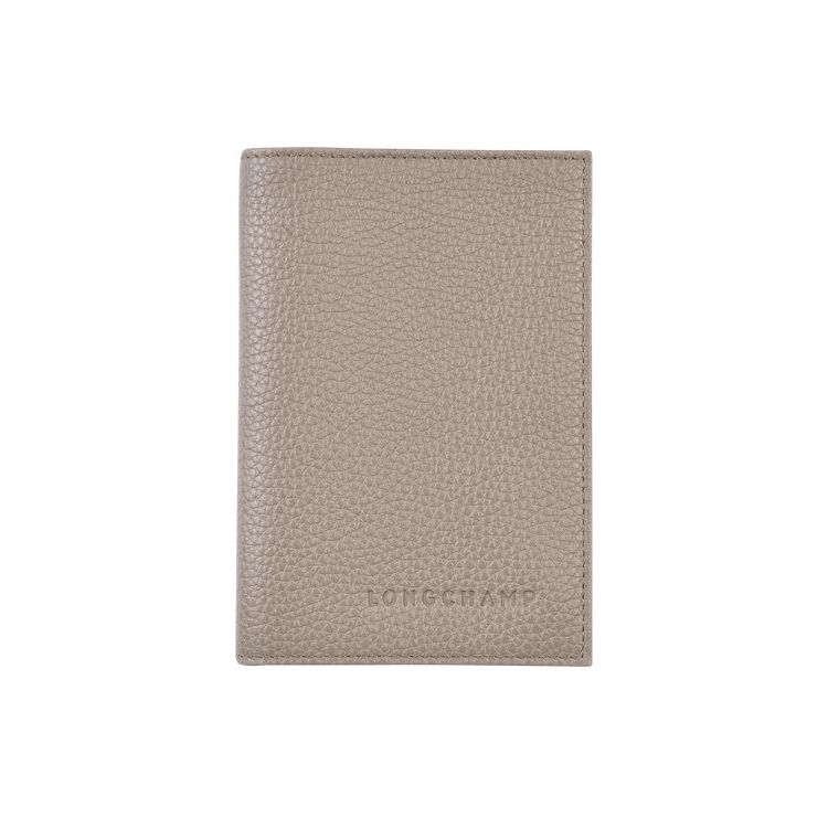 Pochettes Longchamp Passport Cover Turtledove Cuir Grise | 21407-GYTK