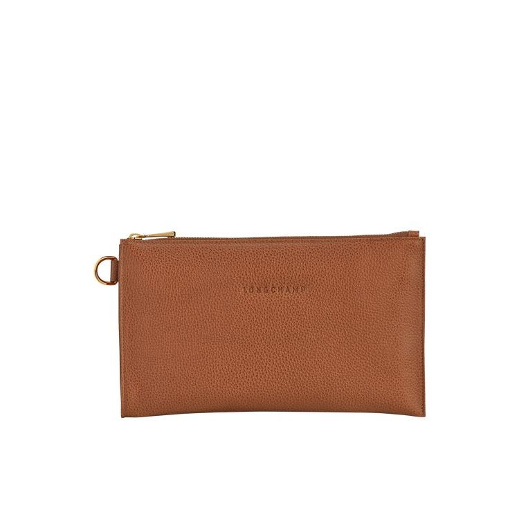 Pochettes Longchamp Pouch Caramel Cuir Marron | 02765-FXCZ