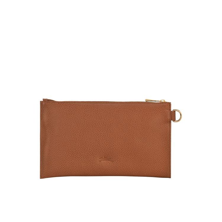 Pochettes Longchamp Pouch Caramel Cuir Marron | 02765-FXCZ