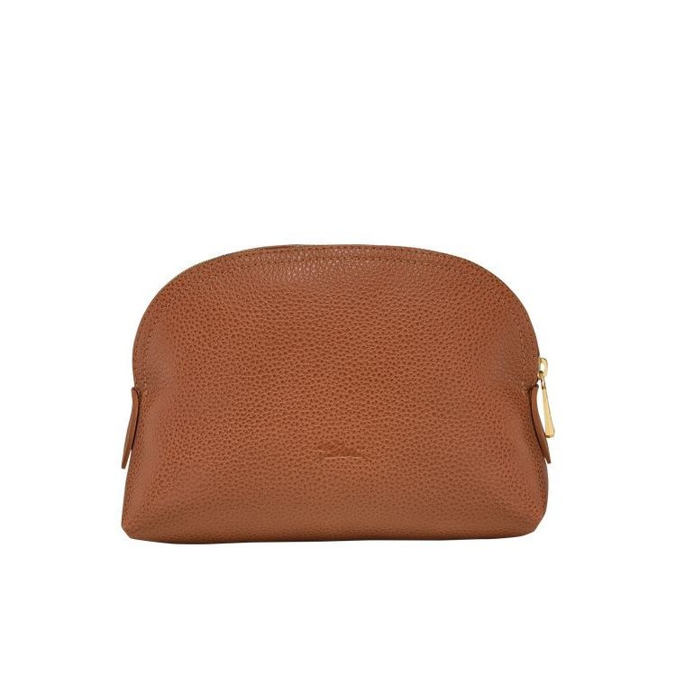 Pochettes Longchamp Pouch Caramel Cuir Marron | 25613-IHOQ