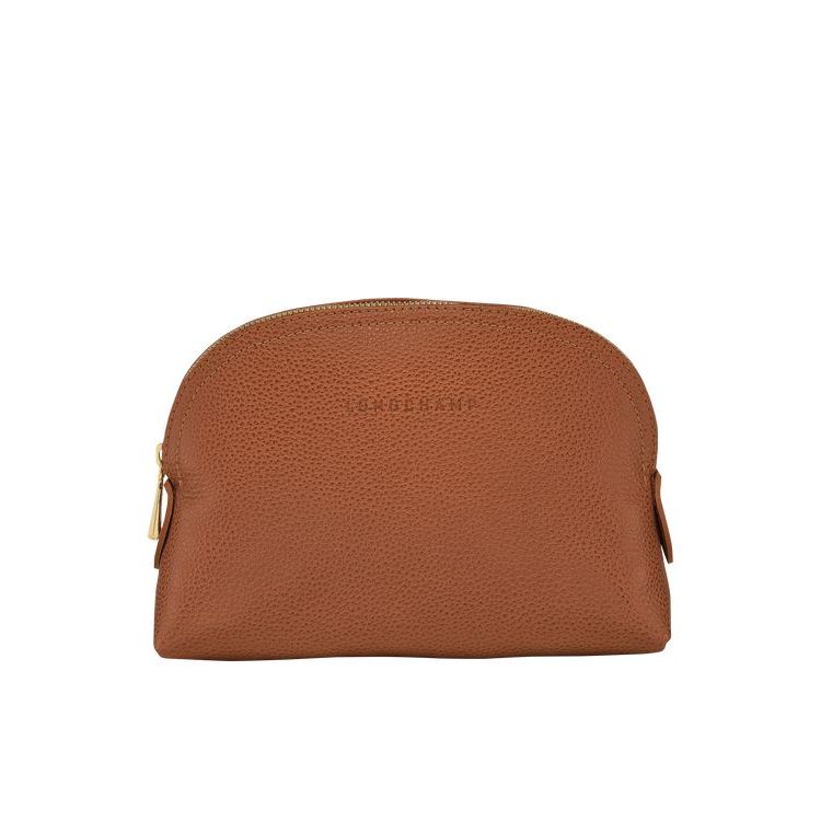 Pochettes Longchamp Pouch Caramel Cuir Marron | 25613-IHOQ