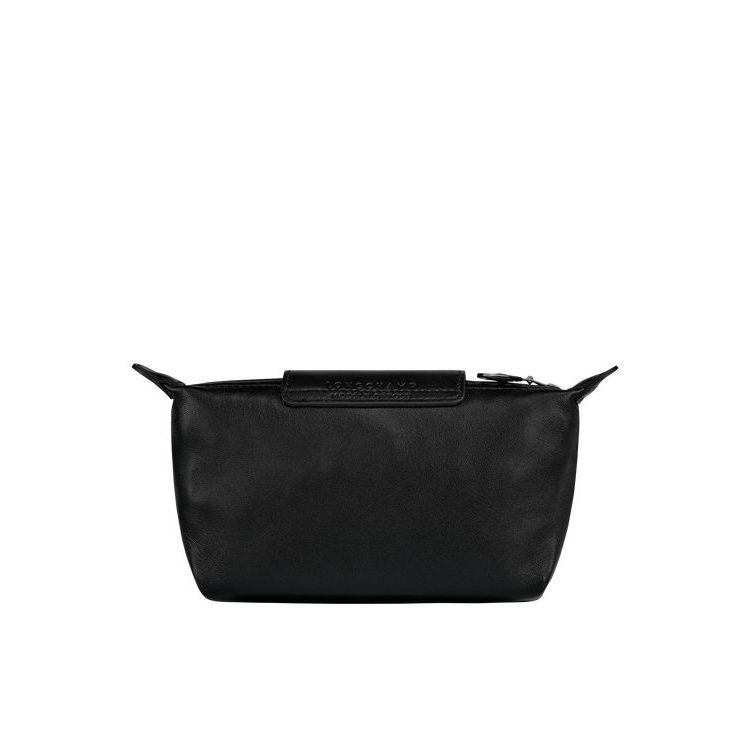 Pochettes Longchamp Pouch Cuir Noir | 06395-BPNC