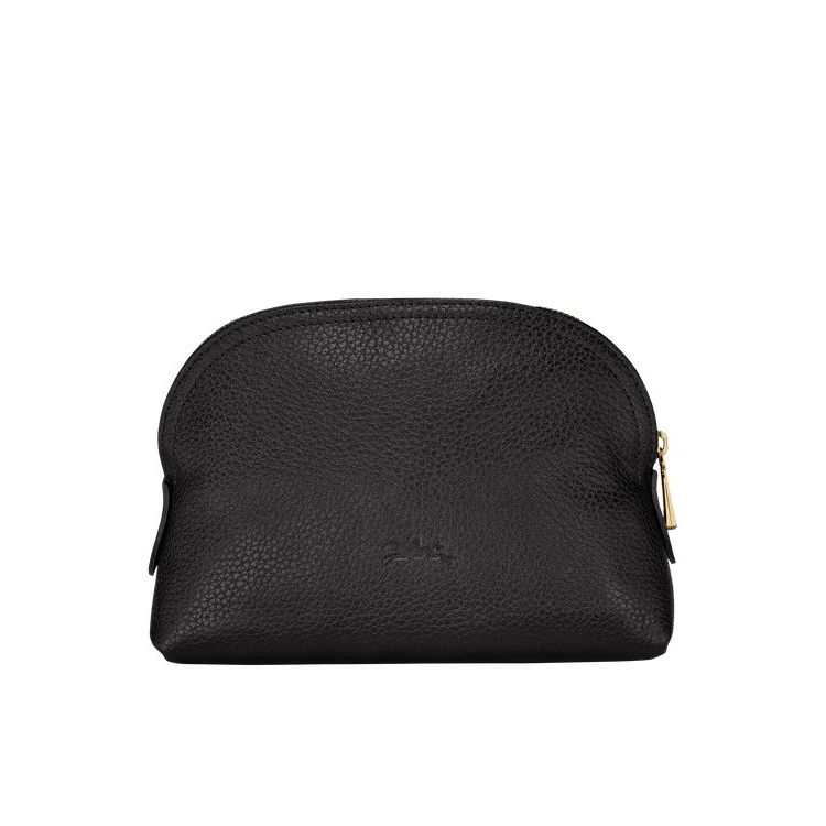 Pochettes Longchamp Pouch Cuir Noir | 16307-ANLW