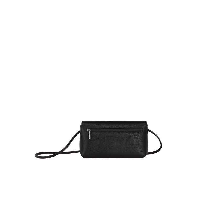 Pochettes Longchamp Pouch Cuir Noir | 30912-INDR