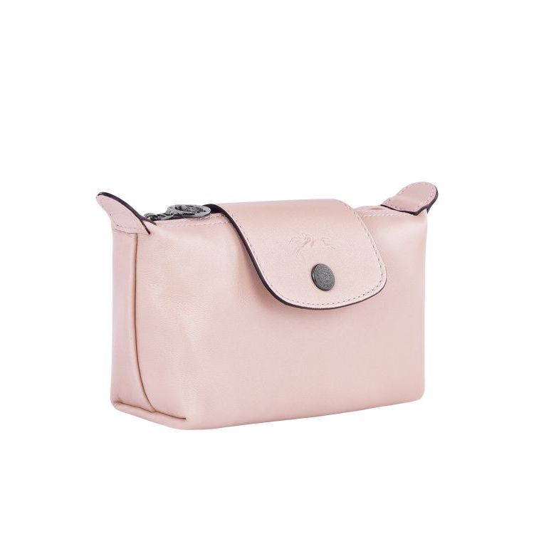 Pochettes Longchamp Pouch Cuir Rose | 49352-EASW