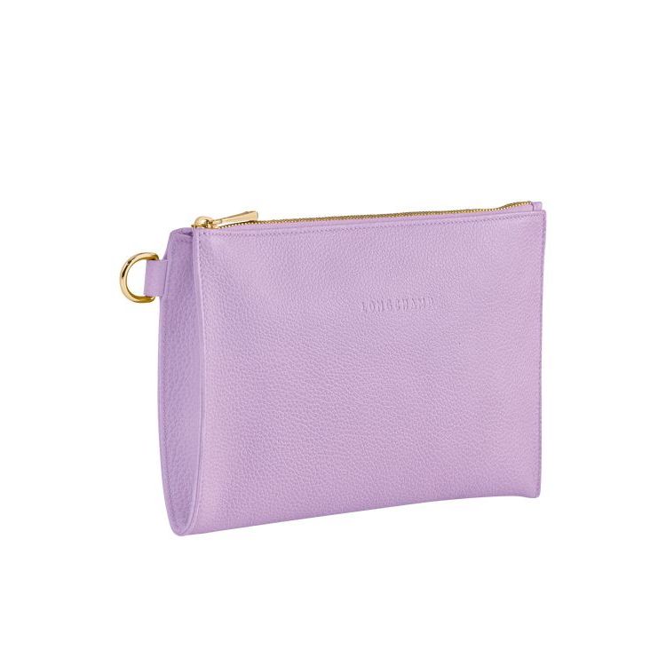 Pochettes Longchamp Pouch Cuir Violette | 72516-EJYH