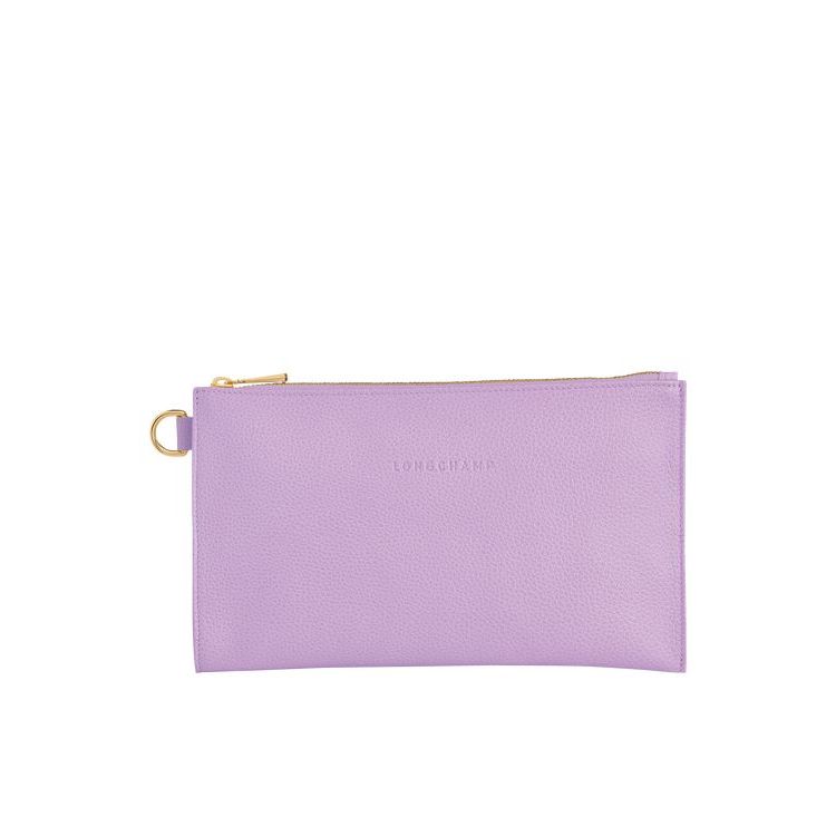 Pochettes Longchamp Pouch Cuir Violette | 72516-EJYH