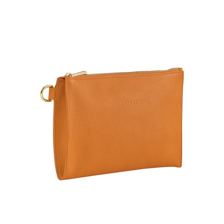 Pochettes Longchamp Pouch Saffron Cuir Orange | 29781-KBPG