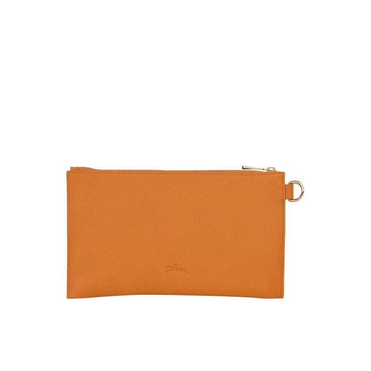 Pochettes Longchamp Pouch Saffron Cuir Orange | 29781-KBPG