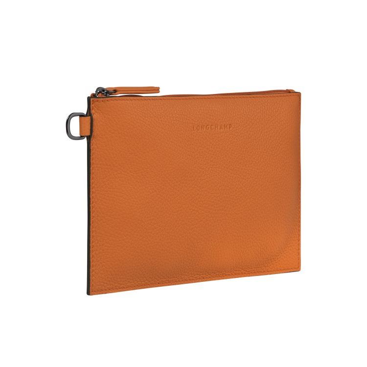 Pochettes Longchamp Pouch Saffron Cuir Orange | 80479-YZRX