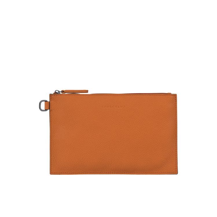 Pochettes Longchamp Pouch Saffron Cuir Orange | 80479-YZRX