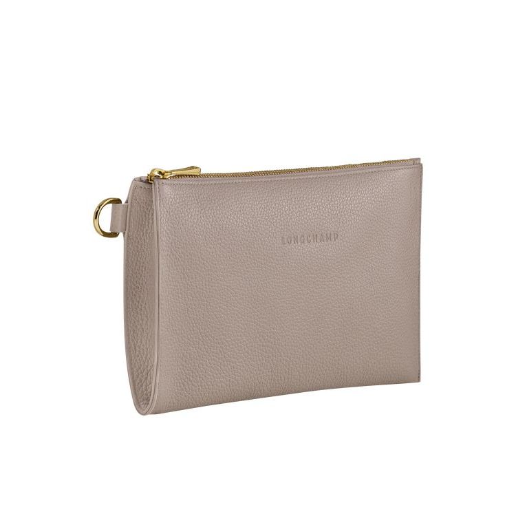 Pochettes Longchamp Pouch Turtledove Cuir Grise | 19302-NCMT