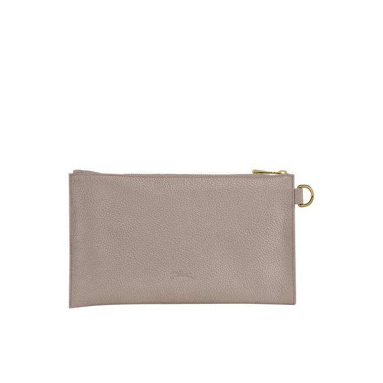 Pochettes Longchamp Pouch Turtledove Cuir Grise | 19302-NCMT