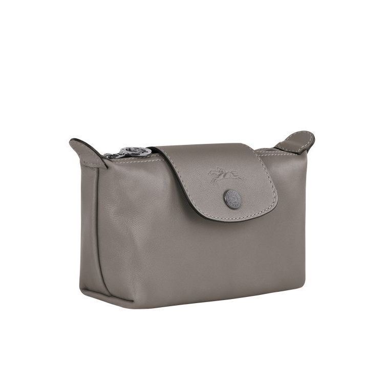 Pochettes Longchamp Pouch Turtledove Cuir Grise | 38269-RXVS